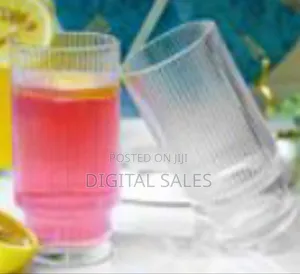 Elegant Ribbed Glass Highball Tumblers (Set of 12)