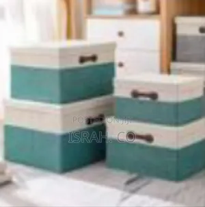 Stylish Fabric Storage Boxes With Lids And Handles - Multicolor