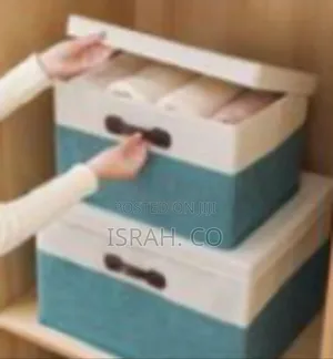 Stylish Fabric Storage Boxes With Lids And Handles - Multicolor