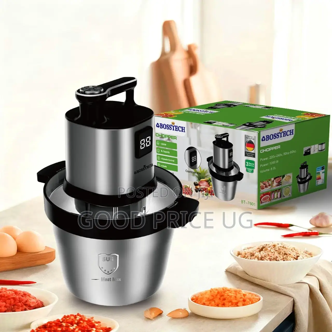 Bosstech Bt-7601 Electric Meat Grinder and Food Chopper.