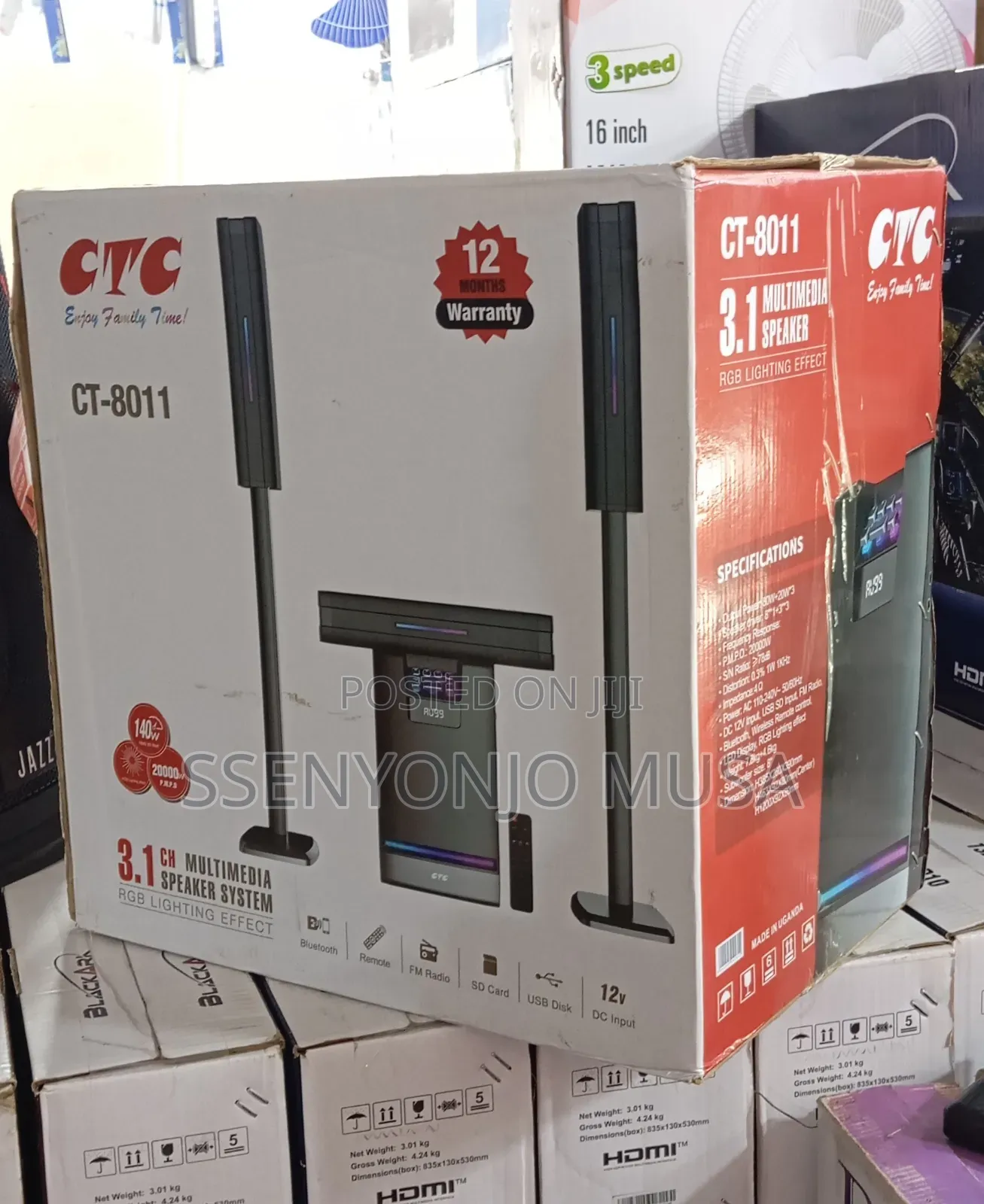CTC Ct-8011 3.1 Channel Bluetooth Woofer Speaker With RGB Lighting