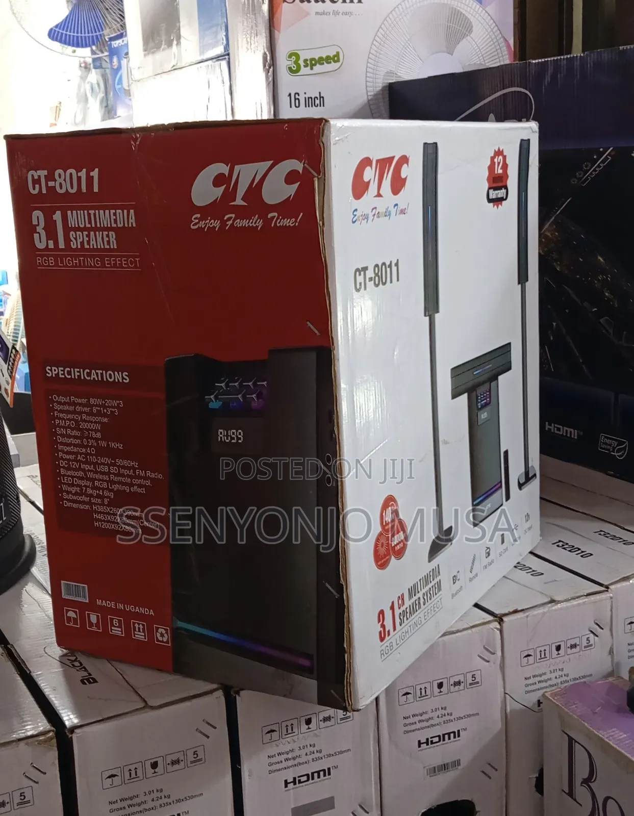 CTC Ct-8011 3.1 Channel Bluetooth Woofer Speaker With RGB Lighting