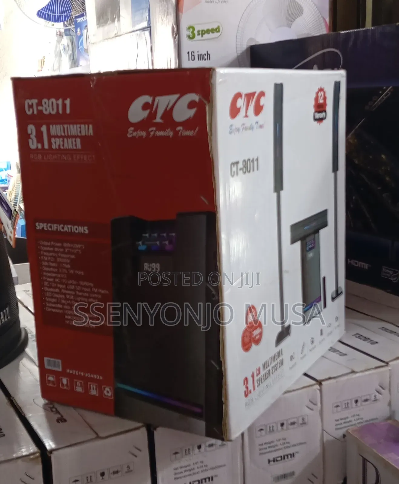 CTC Ct-8011 3.1 Channel Bluetooth Woofer Speaker With RGB Lighting