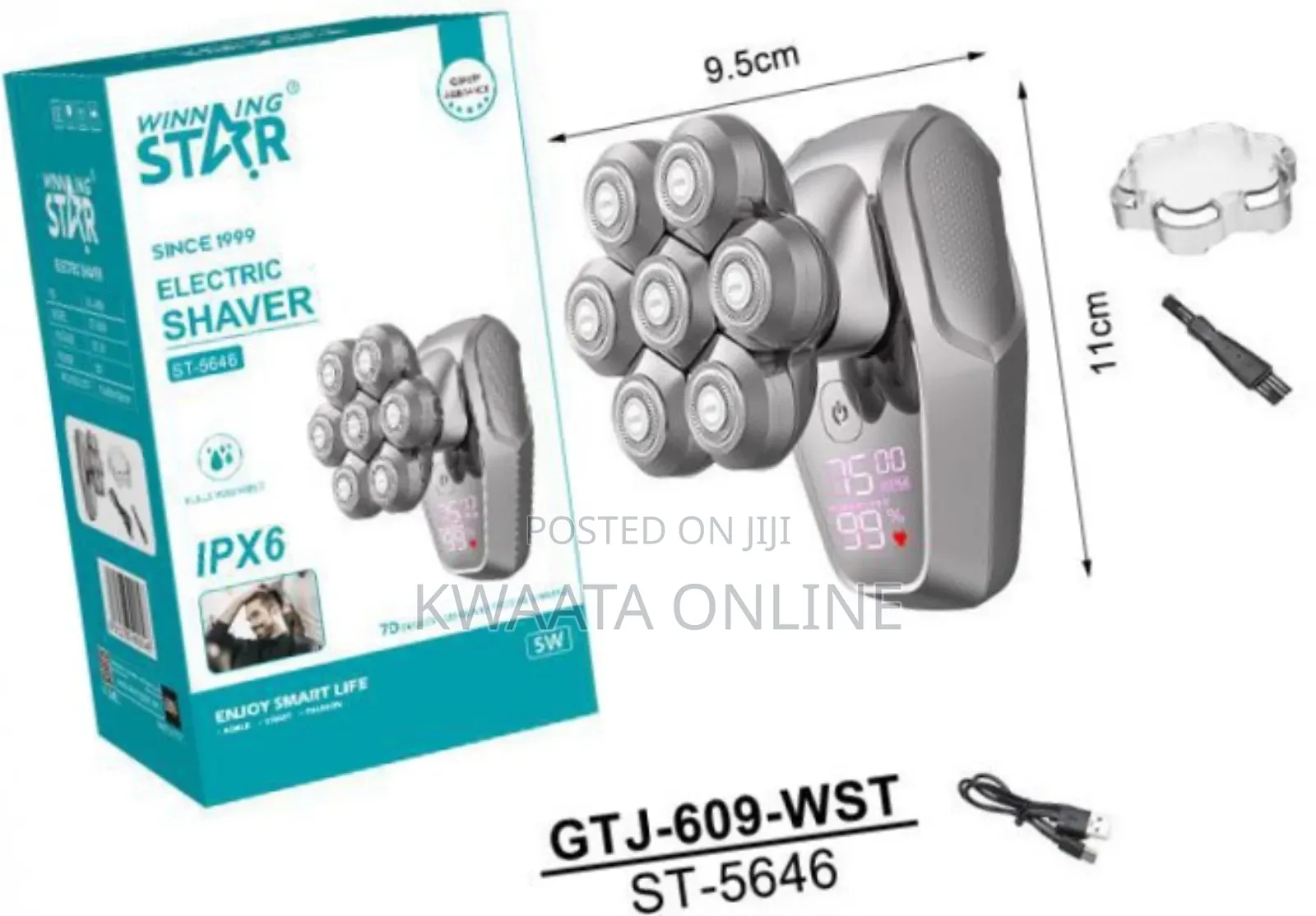 St-5646 Winning Star Detachable 7d Electric Head Shaver Bald Clipper
