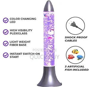 Rocket-Shaped Led Bubble Fish Lamp