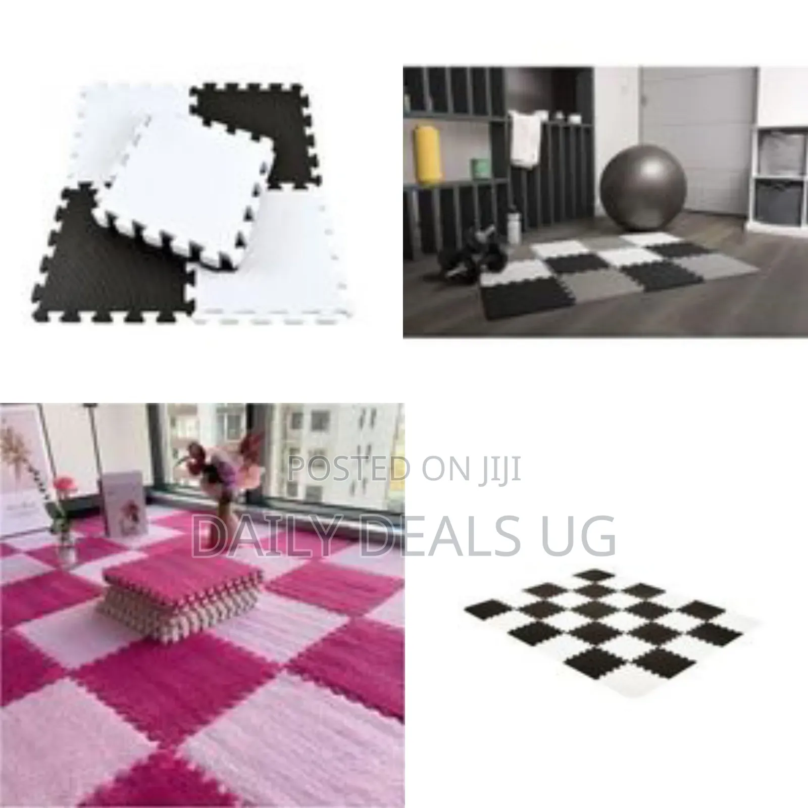 Interlocking Foam Puzzle Floor Mats (Two-Tone Design) - Multicolor