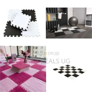 Interlocking Foam Puzzle Floor Mats (Two-Tone Design) - Multicolor
