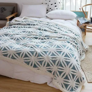 5x6 4pcs Fleece Duvet Set With Bedsheet And Pillowcases - Multicolor