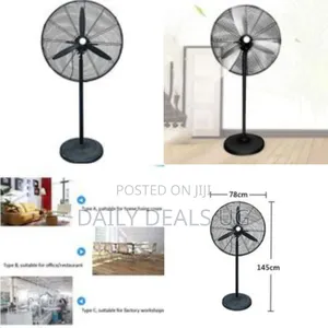 Heavy-Duty Industrial-Grade High-Velocity Pedestal Fan - Multicolor
