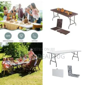 Heavy-Duty Folding Rectangular Utility Table - Multicolor