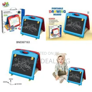 Portable Double-Sided Drawing Board Chalk/Whiteboard Easel Set