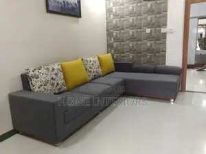 Six Seater Sofa Set Gray With Pillow