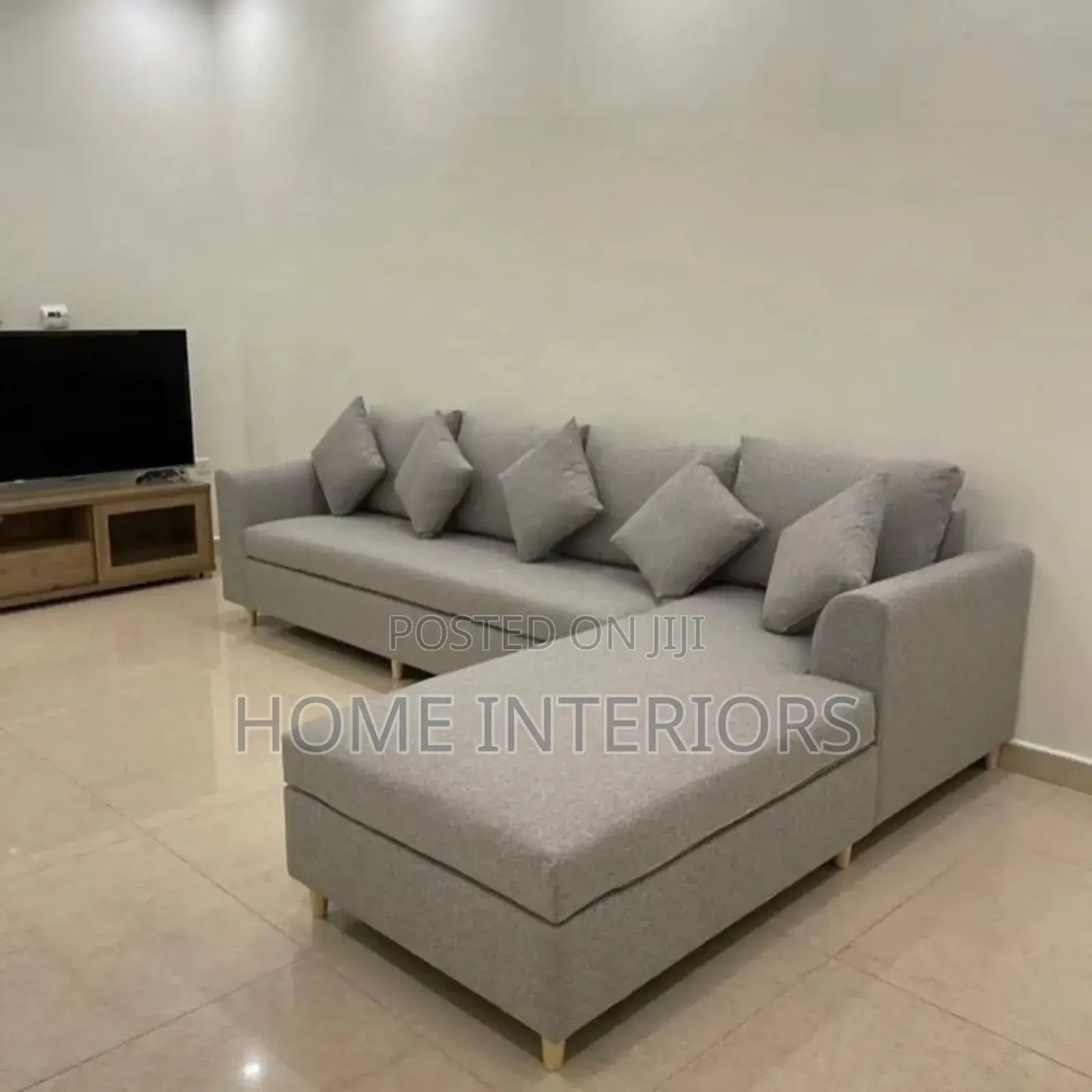 Six Seater Sofa Set in Light Gray