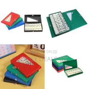 Classic Dominoes Set in a Colorful, Protective Storage Case-Multicolor