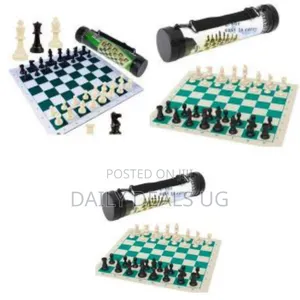 Portable Roll-Up Chess Set With Carrying Case - Multicolor