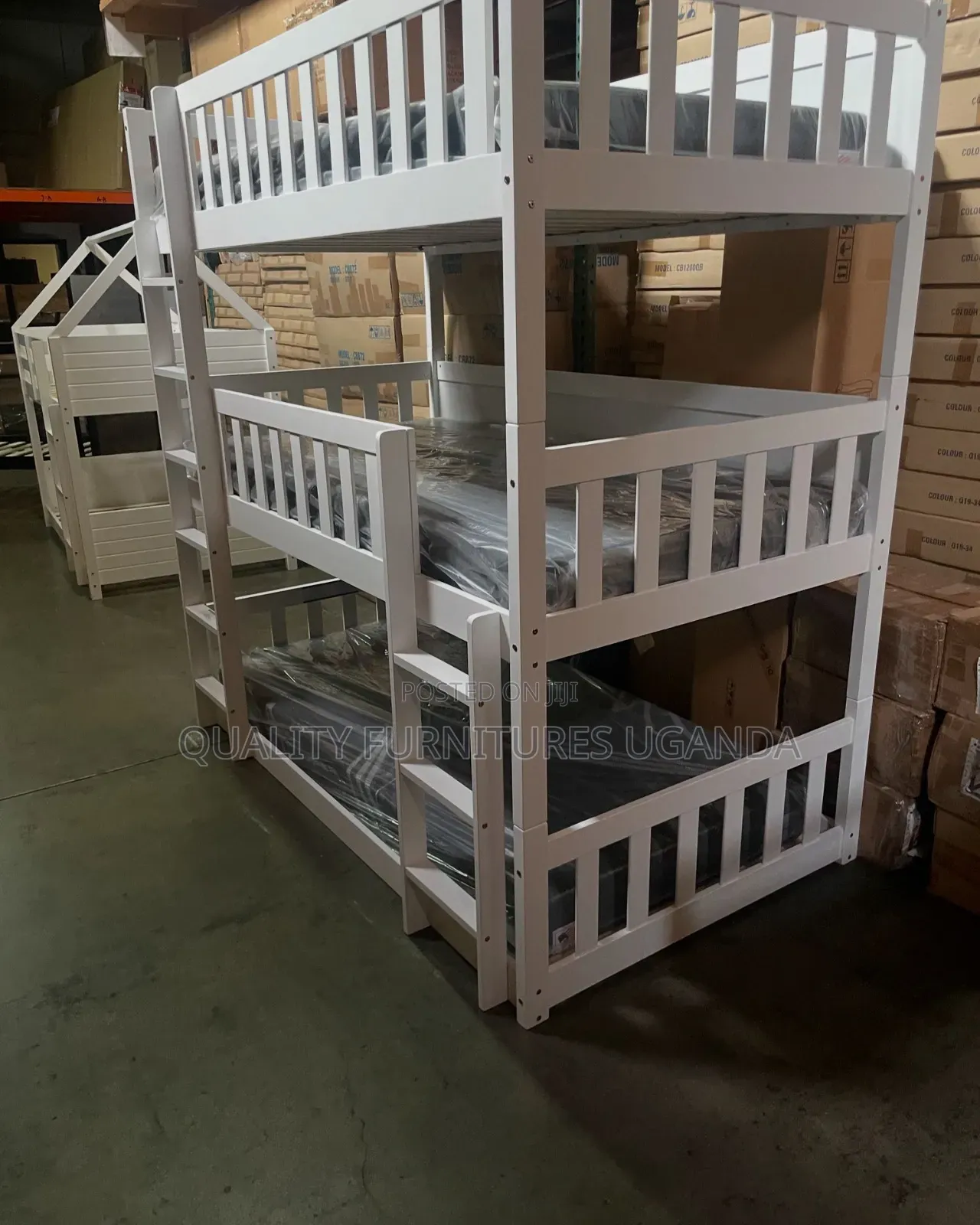 White Colored Triple Decker