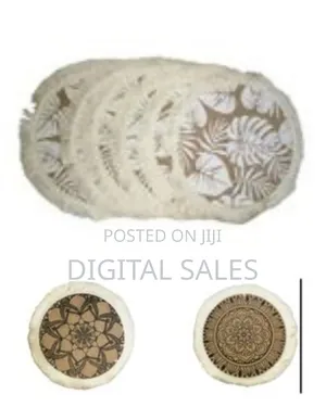 6-Piece Set of Decorative Fringed Coasters / Small Placemats