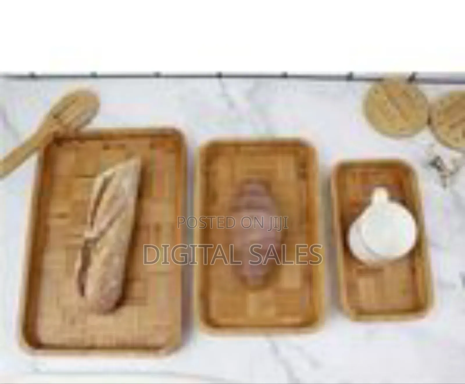Minimalist Wooden Nesting Serving Tray Set - Multicolor