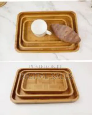 Minimalist Wooden Nesting Serving Tray Set - Multicolor