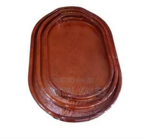3 Piece Set of Wood Melamine Serving Trays