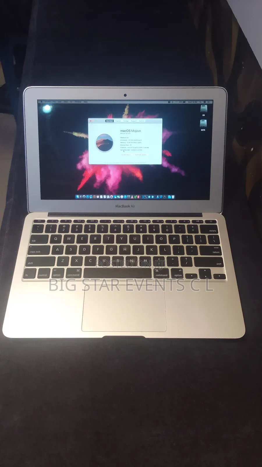 Laptop Apple MacBook Air 4GB Intel Core I5 SSD 128GB
