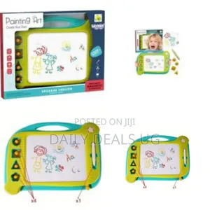 Portable Magnetic Color Drawing Board With Shape Stamps - Multicolor