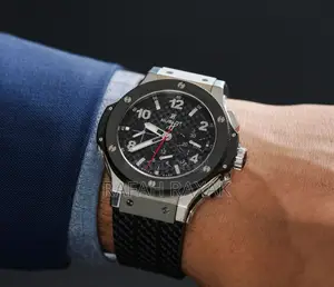 Men’S Hublot Big Bang Original Steel Ceramic 44mm Chronograph Watch