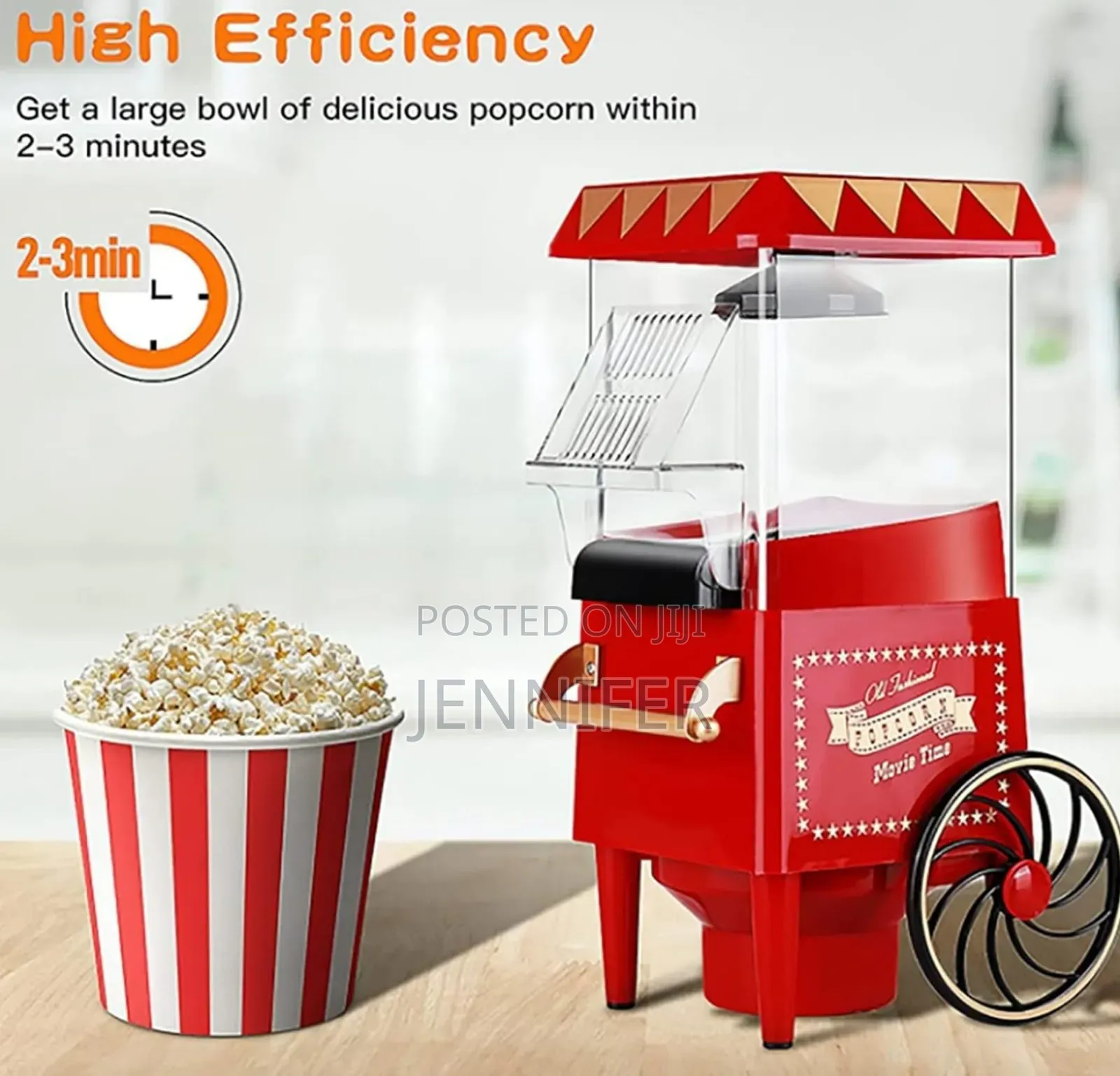 Retro Popcorn Machine With Cart