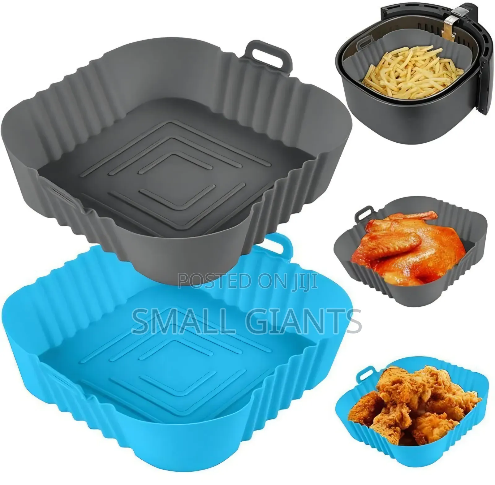 2 Pack of Squre Air Fryer Silicone Liners