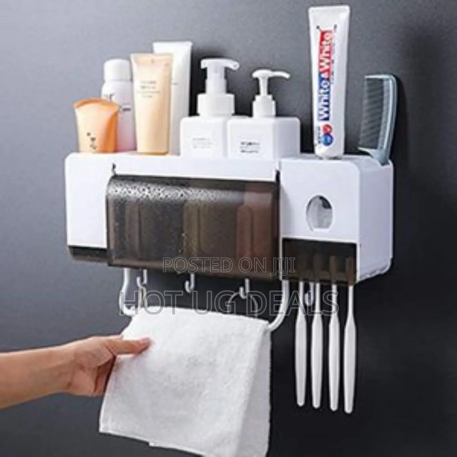 Automatic Toothpaste Dispenser Squeezer Wall Mount And Brush Holder