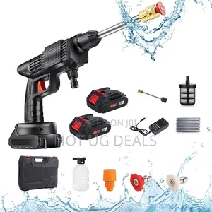 Portable Cordless High-pressure Car Wash Water Gun 2 Batteries.