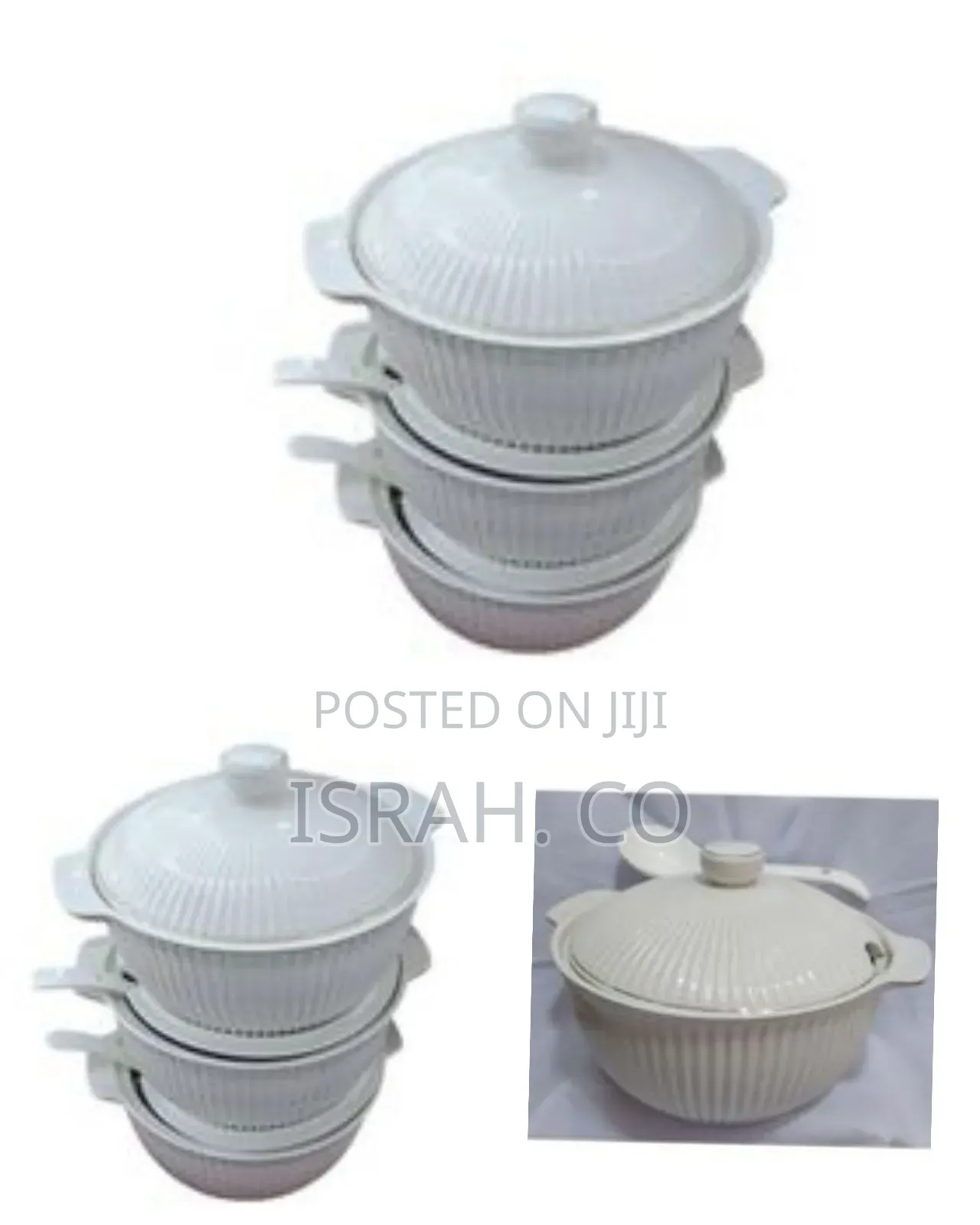 3 Piece Set of Ceramic Serving Dishes With Spoons