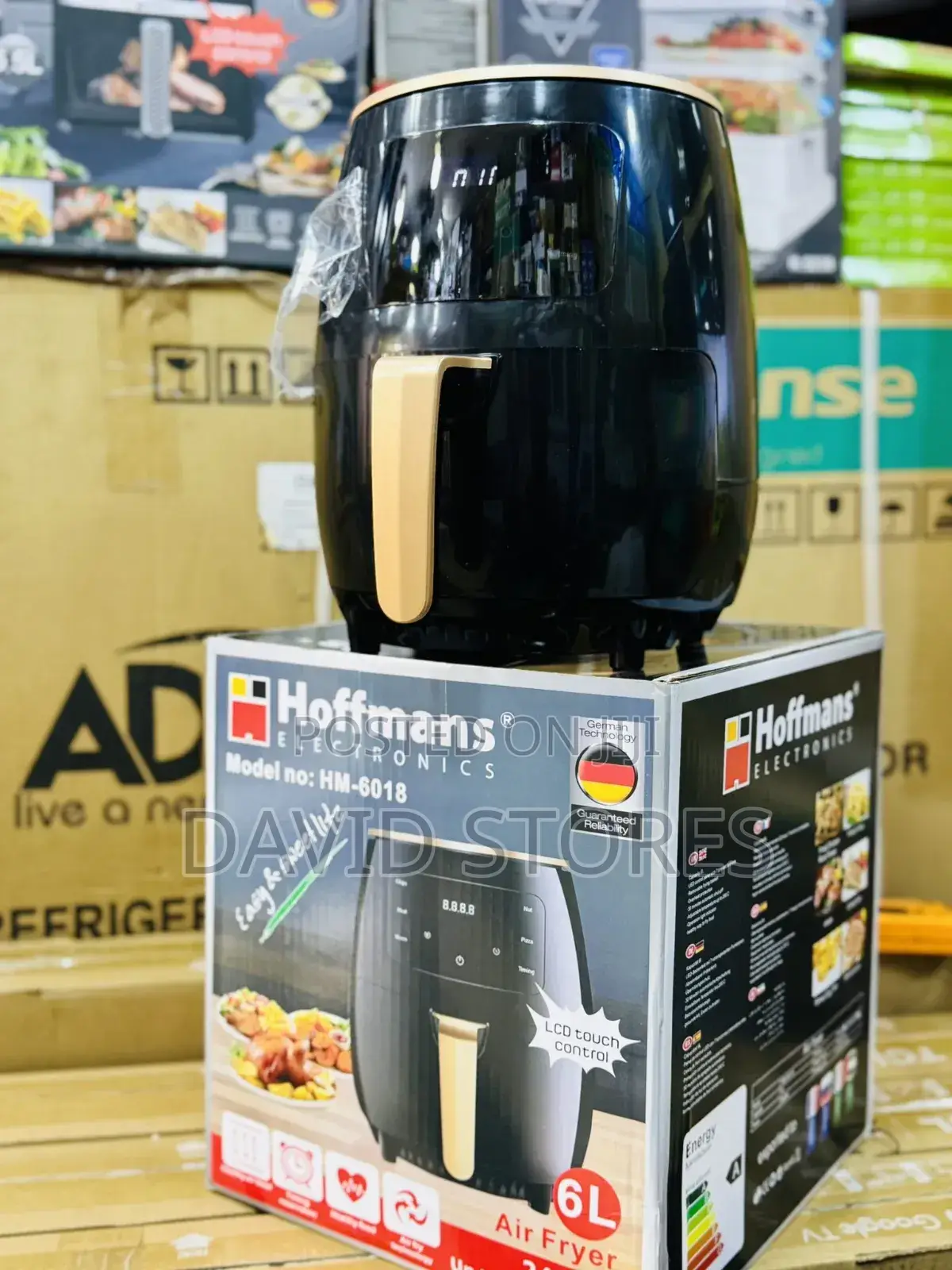 Hoffmans 6l Digital Air Fryer – Black – Touch/Digital Controls