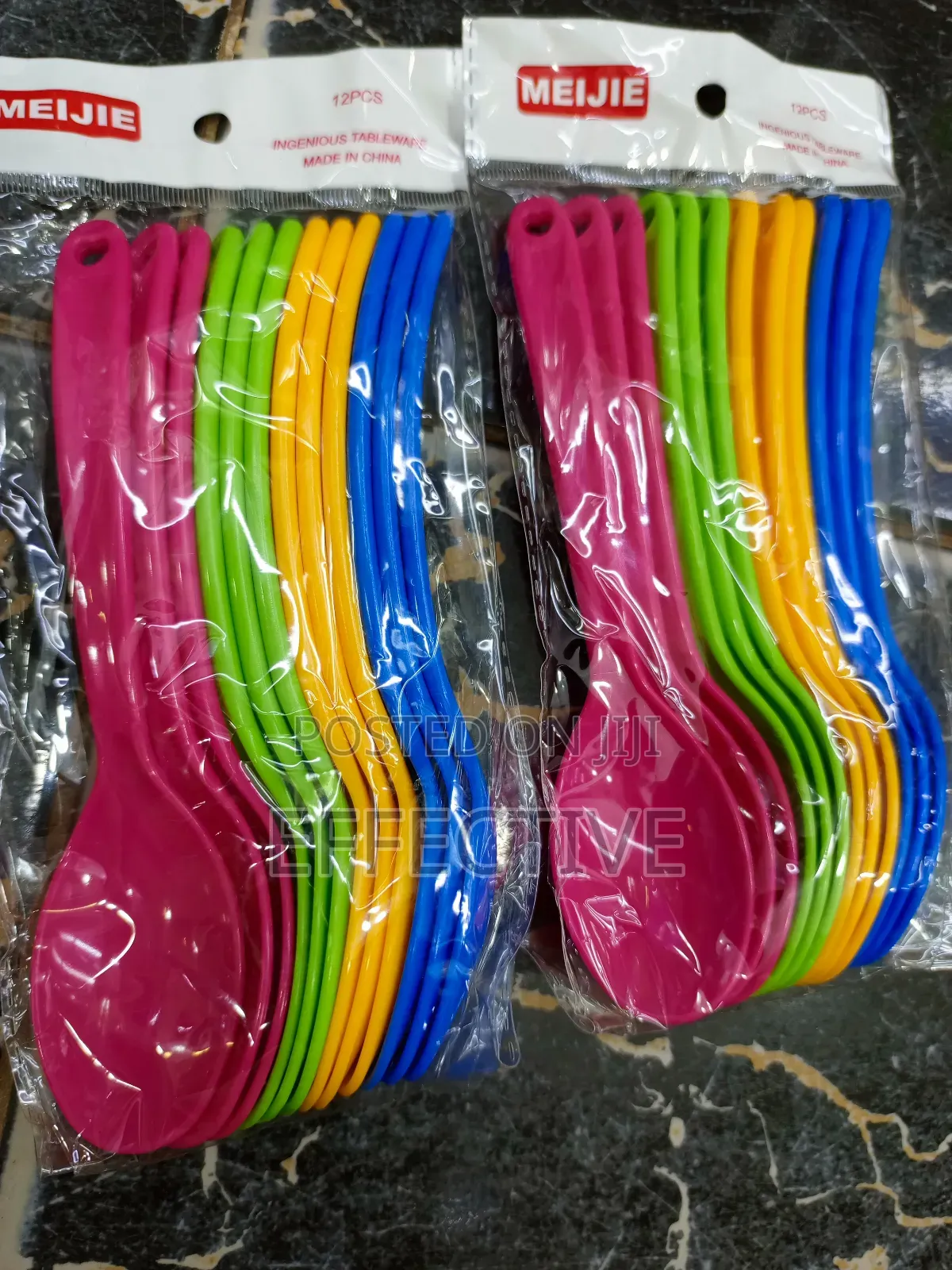 Meijie 12-Piece Ingenious Tableware Plastic Spoons.