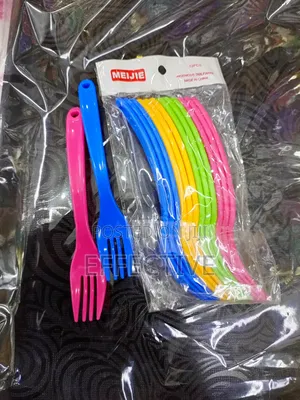 Multi-Colored Plastic Disposable Forks.