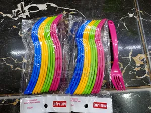Multi-Colored Plastic Disposable Forks.