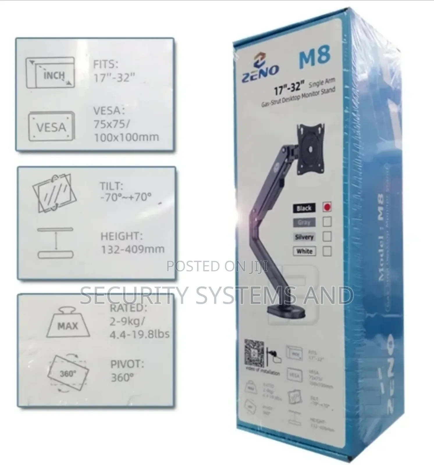 Single Arm Monitor Stand 360° Adjustable