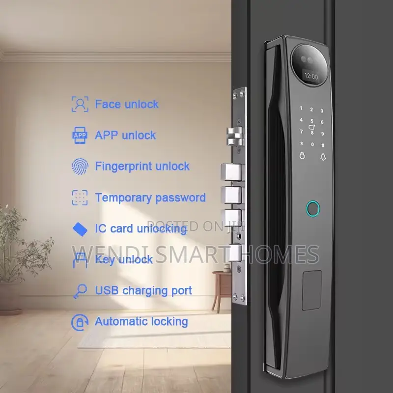 Tuya 8 in 1 Smart Door Lock-3d Face Recognition, Camera, Biometric