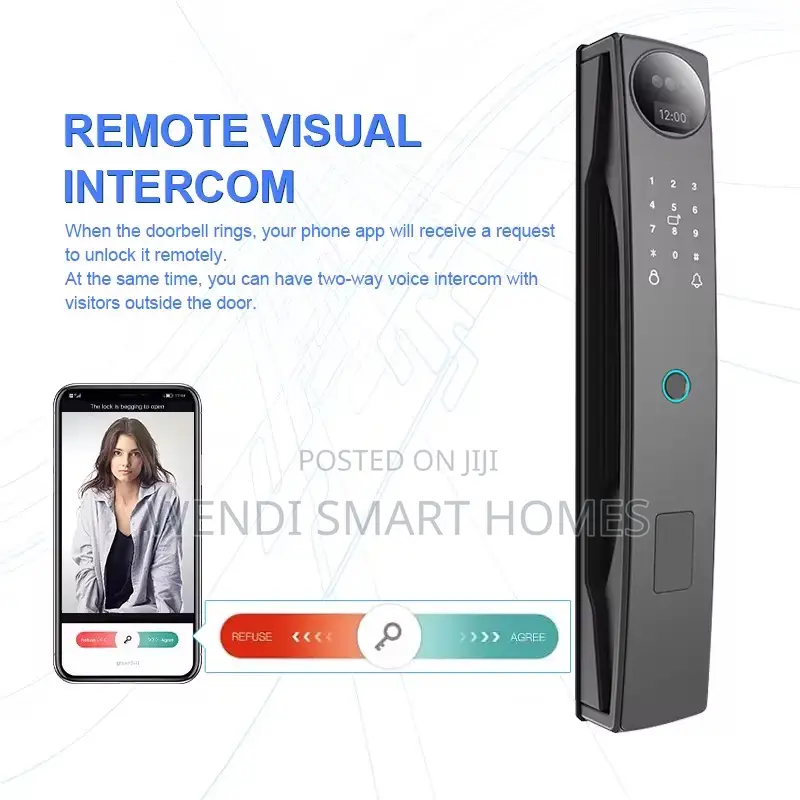 Tuya 8 in 1 Smart Door Lock-3d Face Recognition, Camera, Biometric
