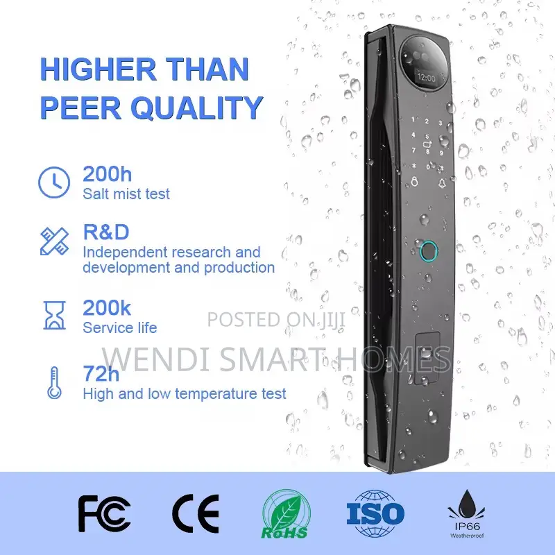 Tuya 8 in 1 Smart Door Lock-3d Face Recognition, Camera, Biometric