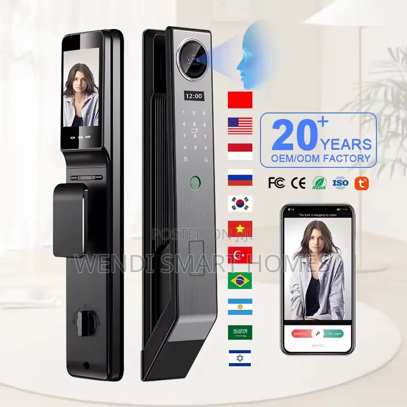 Tuya Camera Smart Door Lock 8 in 1, Automatic Biometric App Key Lock