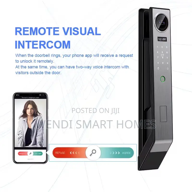 Tuya Camera Smart Door Lock 8 in 1, Automatic Biometric App Key Lock