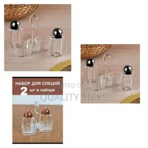 Acrylic Salt and Pepper Shakers Set With Tray for Dining
