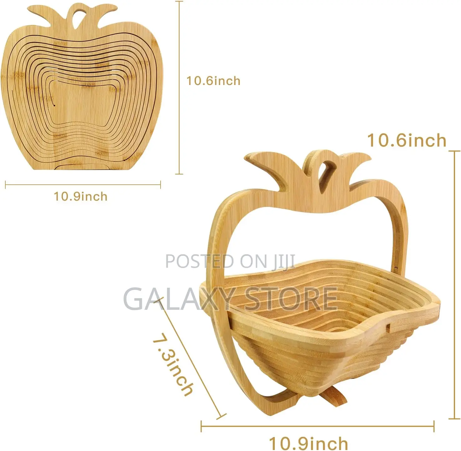 Foldable Basket Fruit Holder Bamboo