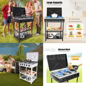 Boma Portable 4-Burner Outdoor Gas Cooktop and Prep Station