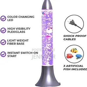 Rocket-Shaped Led Bubble Fish Lamp