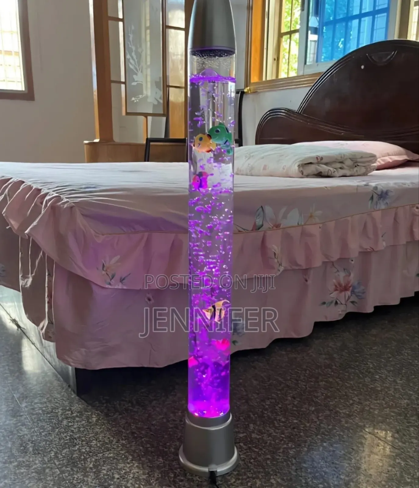 Global Gizmos 90cm Led Water Bubble Lamp With Fish.