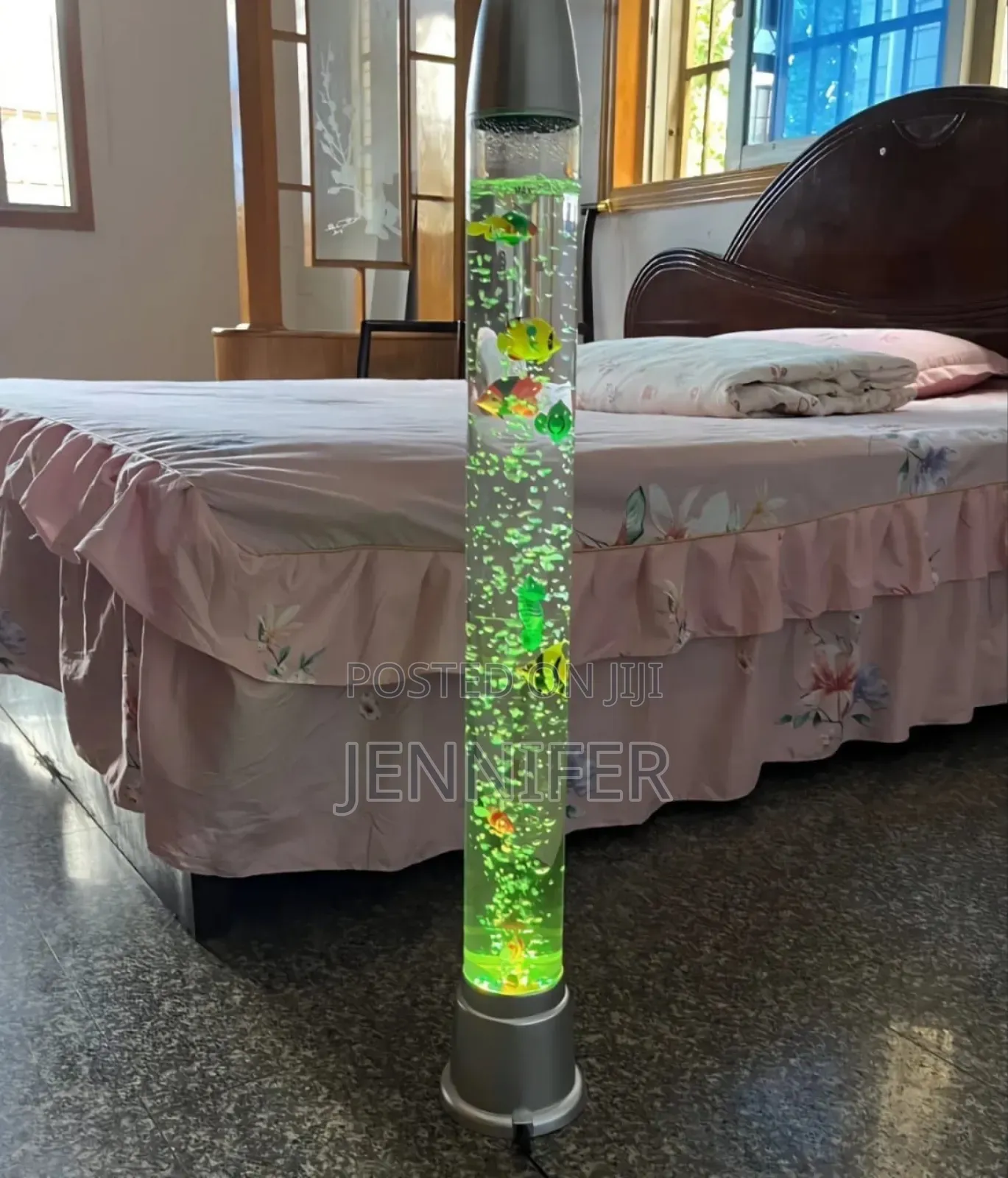 Global Gizmos 90cm Led Water Bubble Lamp With Fish.