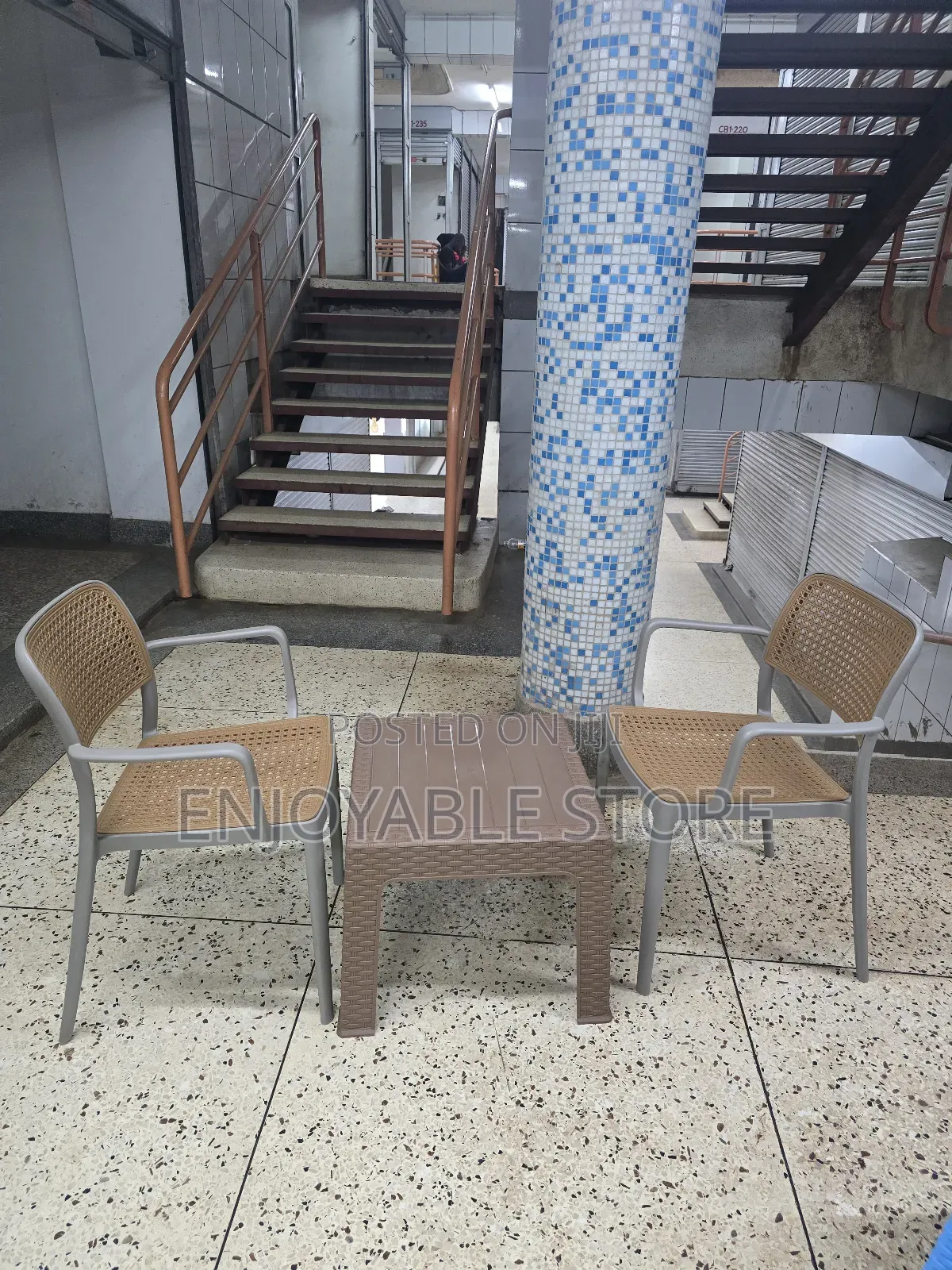 Easy Balcony Plastic Table and 2 Chairs