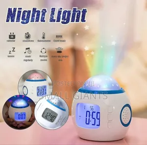 Music and Starry Sky Calendar Projection Alarm Clock